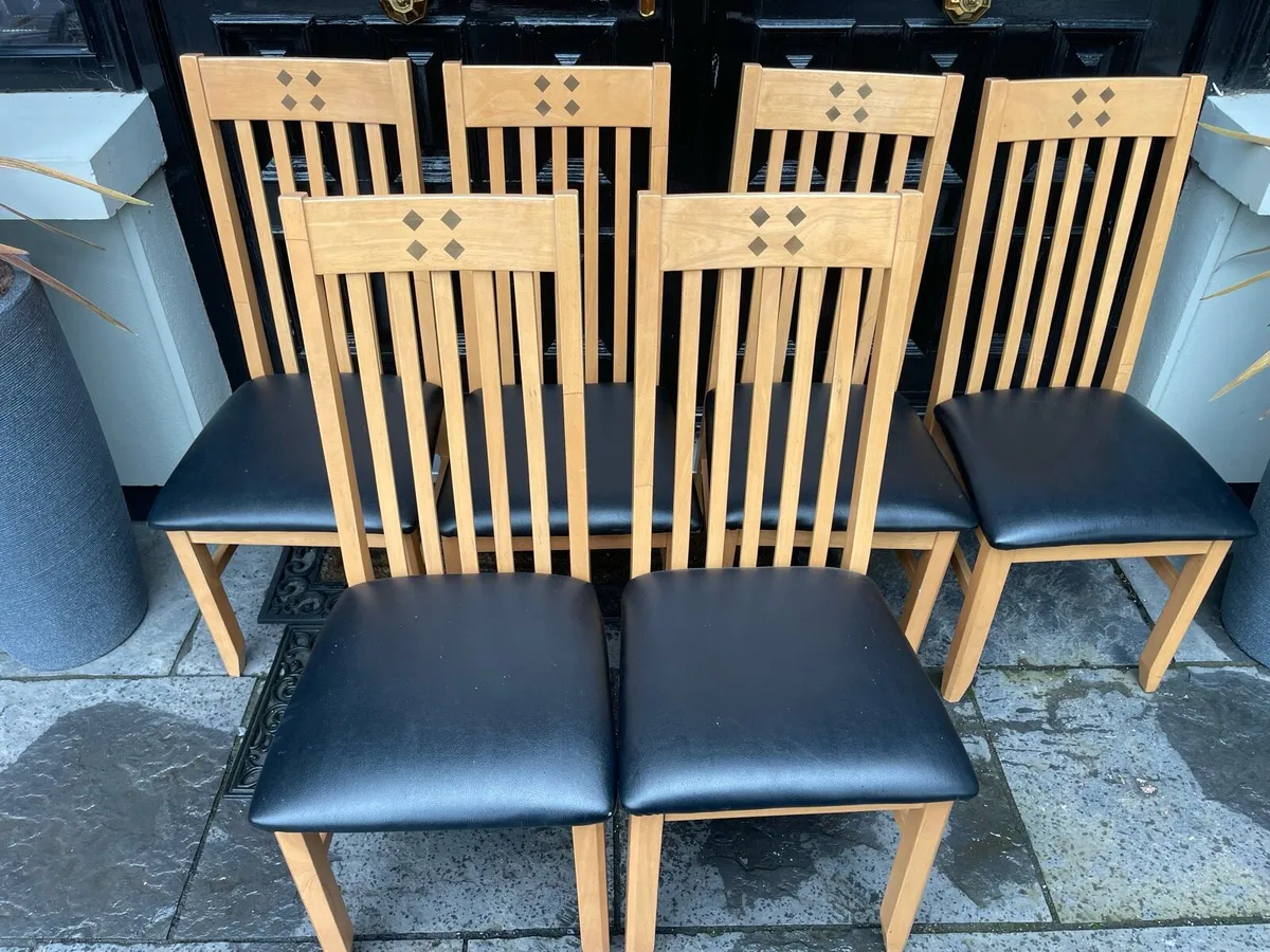6 x Stunning Leather Kitchen Dining Chairs-Deliver - Image 1