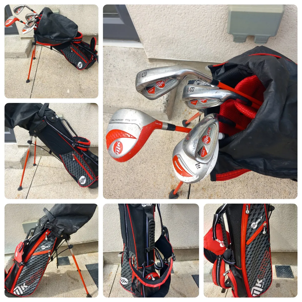 Junior golf clubs and bag with stand - Image 1