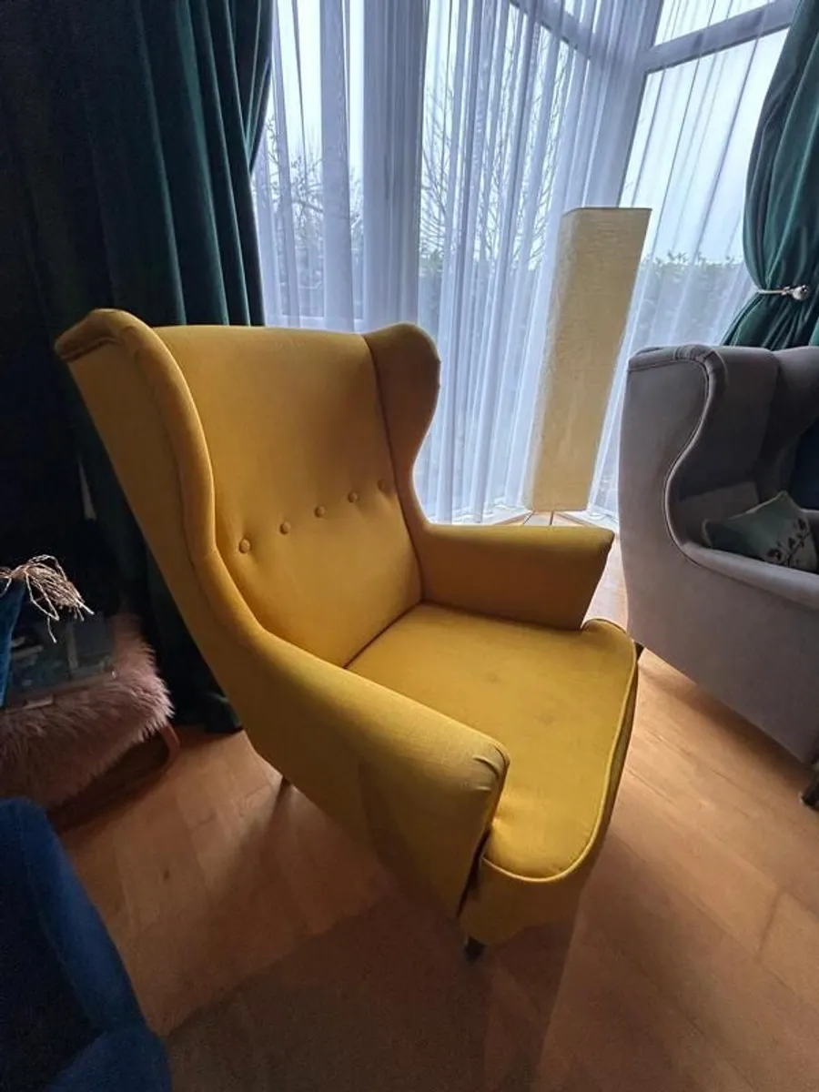 IKEA STRANDMON Armchair, Skiftebo yellow - Image 2