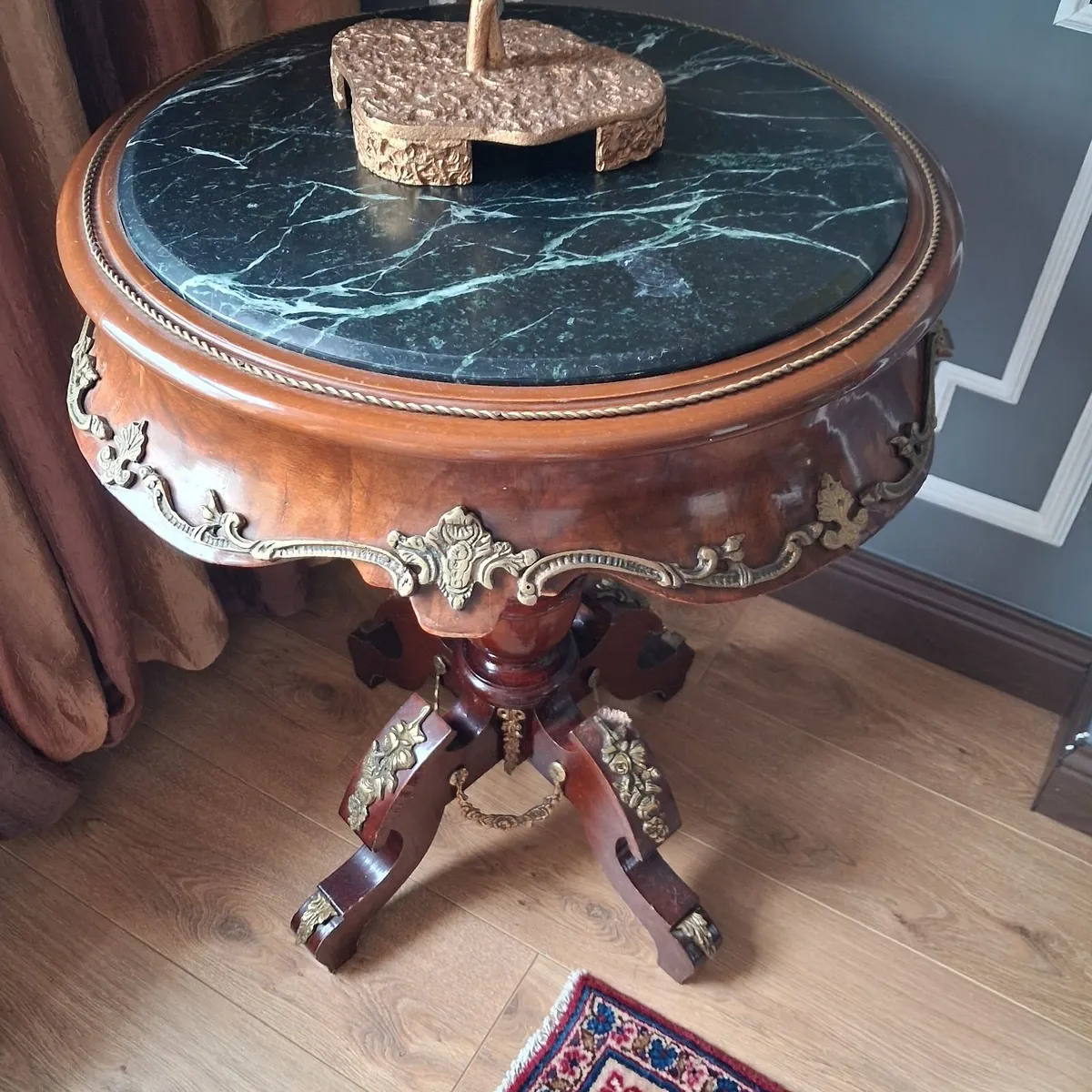 One  antique marble top table - Image 1