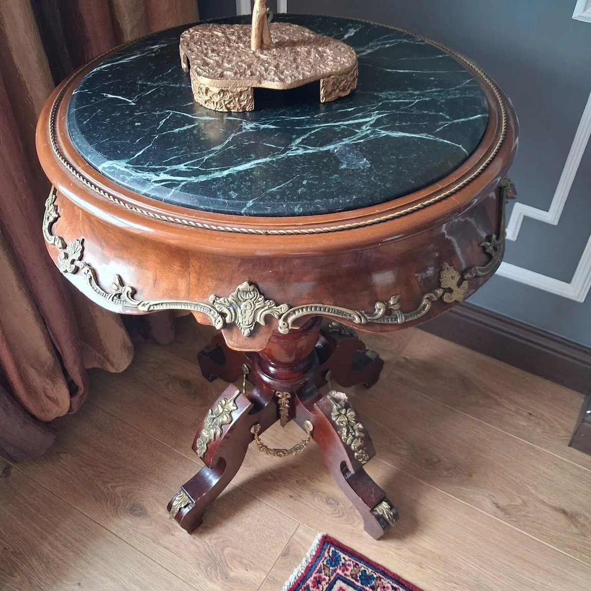 One  antique marble top table - Image 2