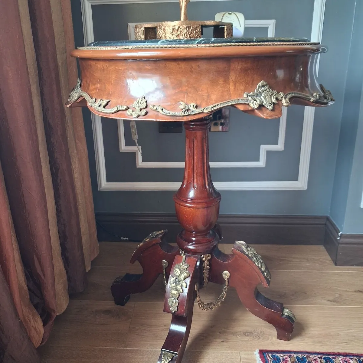 One  antique marble top table - Image 3