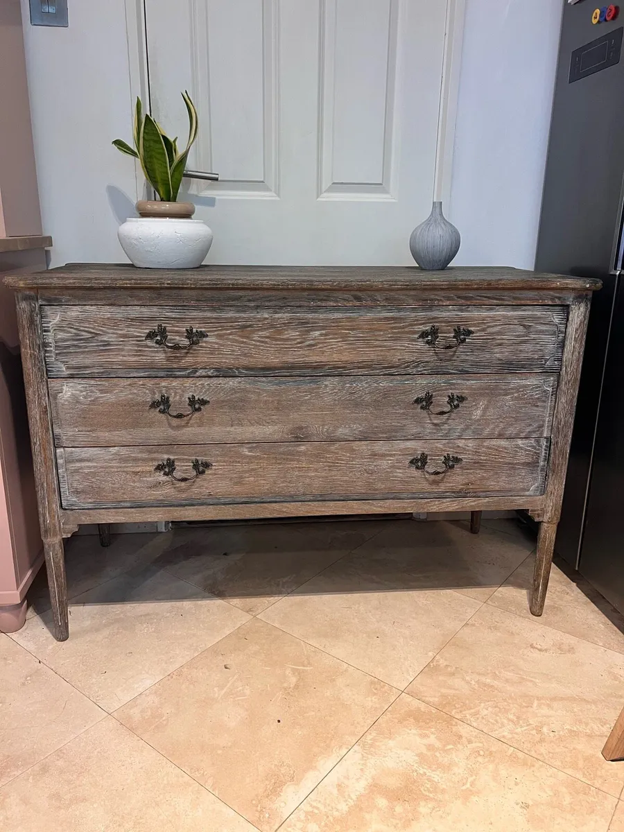 Rustic Oak chest of drawers / console table - Image 1