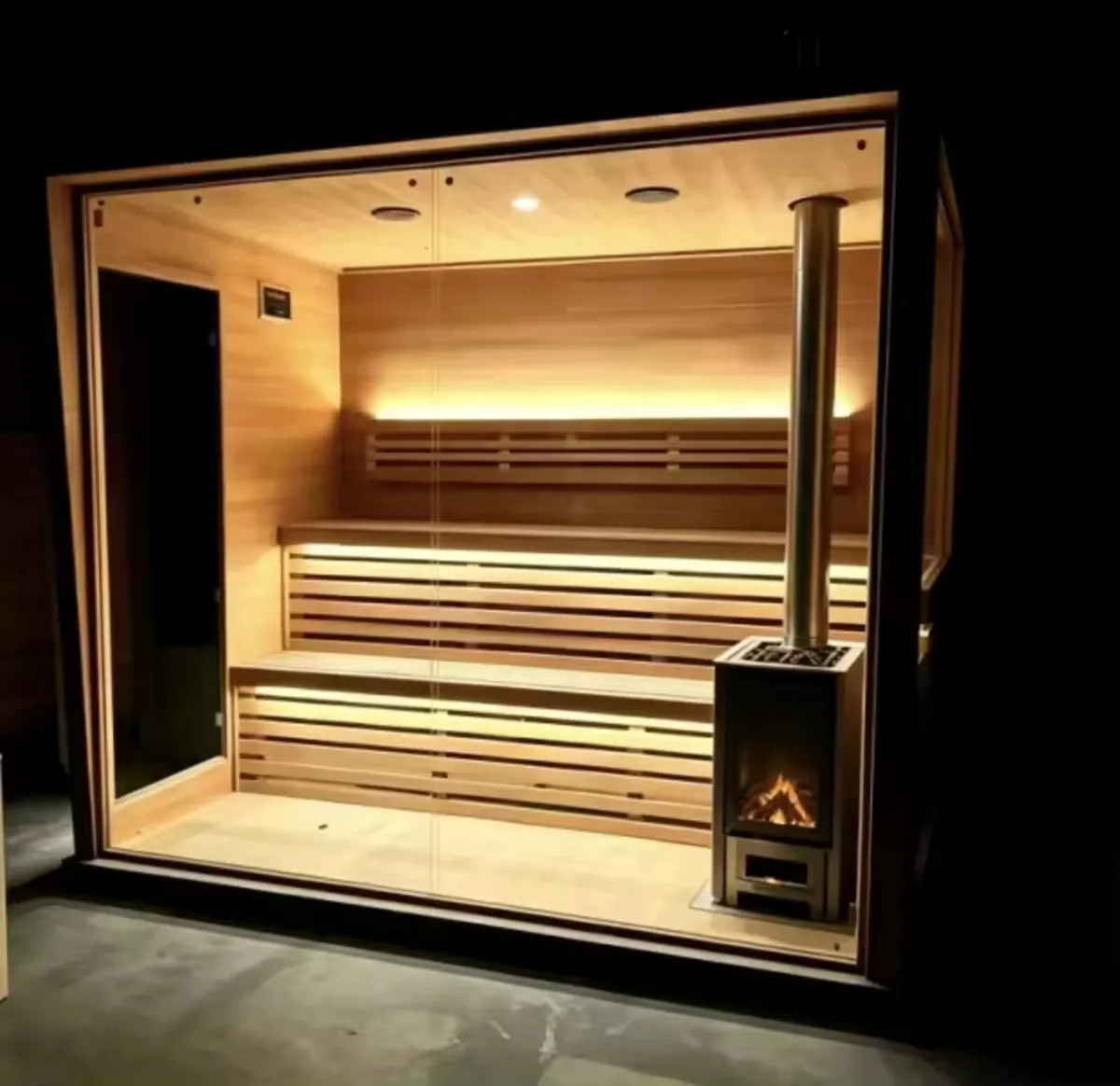 Outdoor Red Cedar Woodburning 2-3 Person Sauna - Image 2