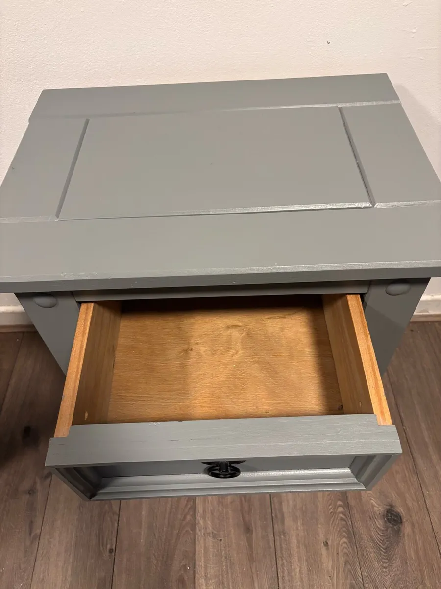 One grey bedside locker - Image 2