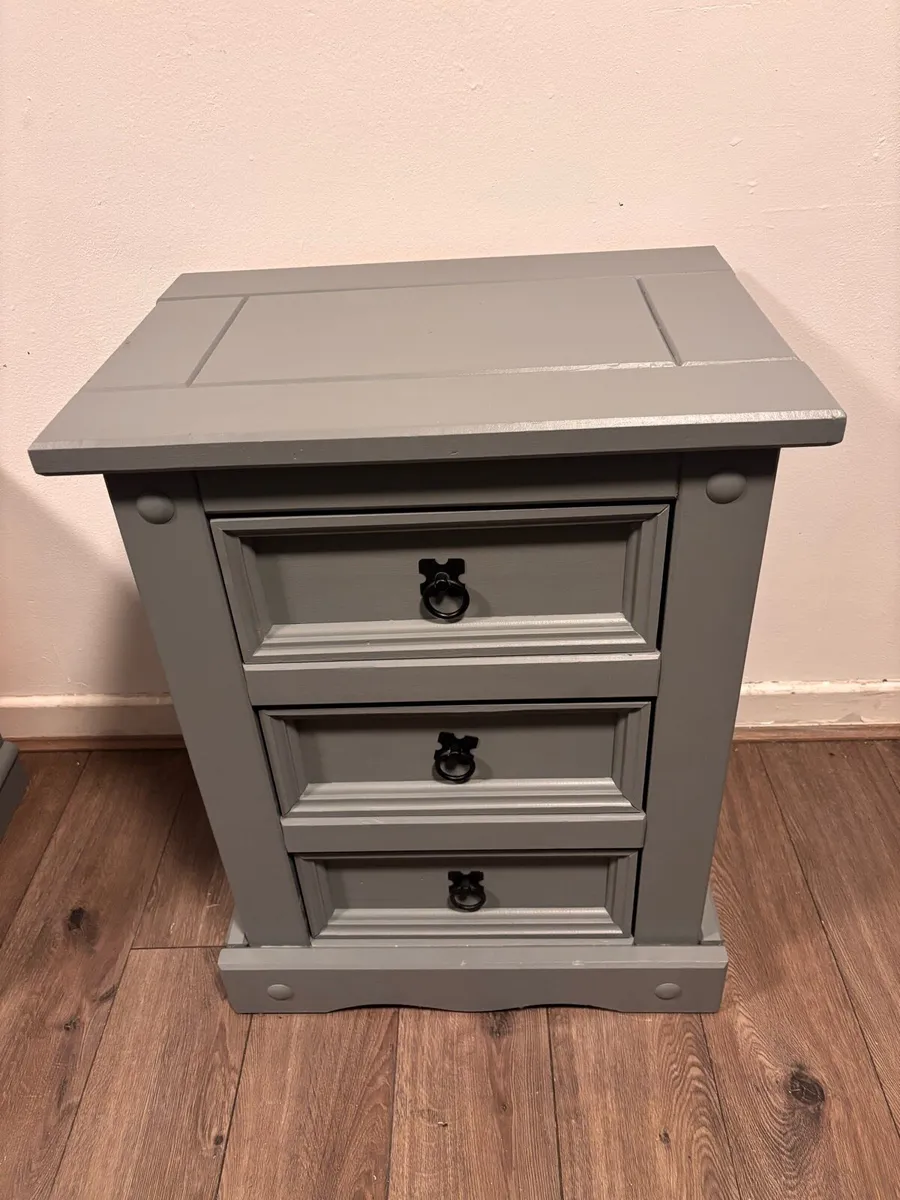 One grey bedside locker - Image 1