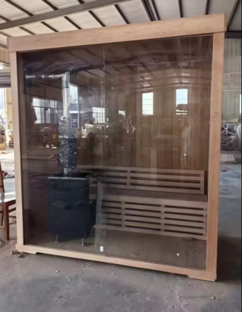 Outdoor Red Cedar Woodburning 2-3 Person Sauna - Image 1