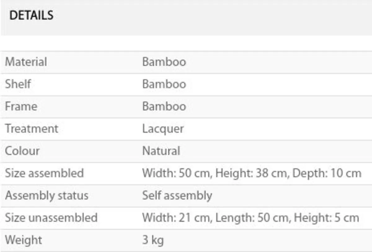 JYSK Tolne bamboo shelf - Image 2