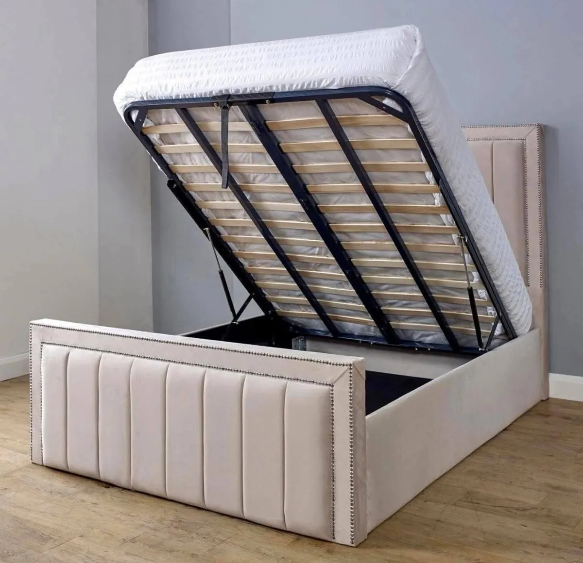 Double & King Size Bed Frame With Mattress Opt - Image 2