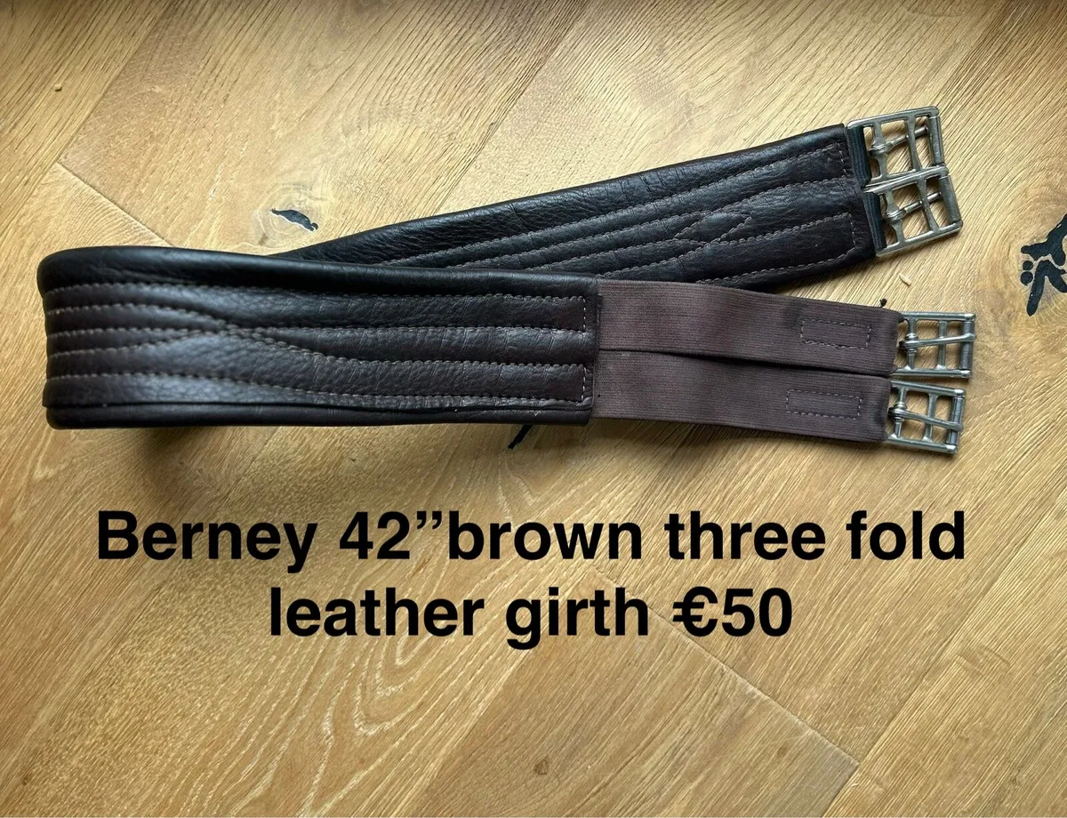 Berney Three Fold Leather Girth