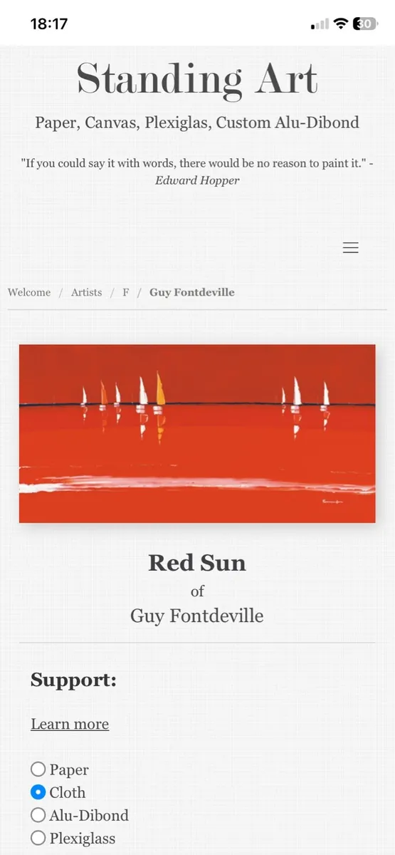 Large Guy Fonteville Canvas / Wall Art - Image 1