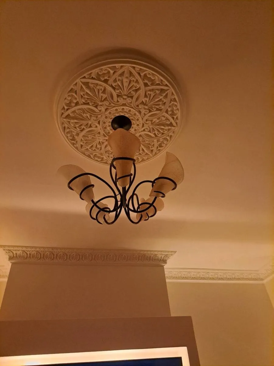 Fireplace cast iron-  together with ceiling light - Image 2