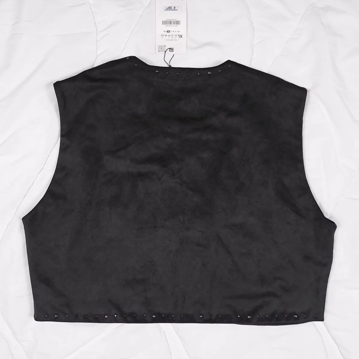 Zara Black Studded Waistcoat Vest Size XL - Image 4