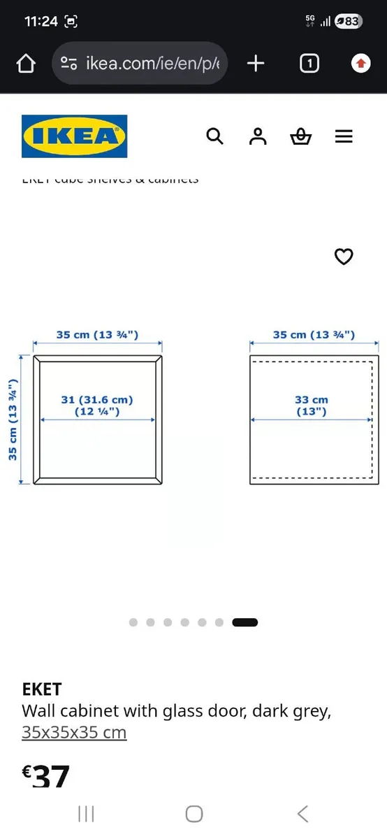 5 Ikea eket cube  cabinet charcoal colour - Image 3