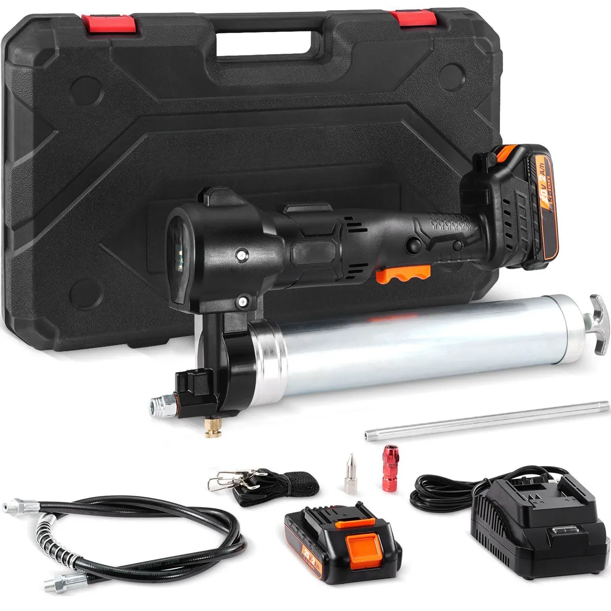 Cordless Grease Gun Electric Battery Kit with Case - Image 1