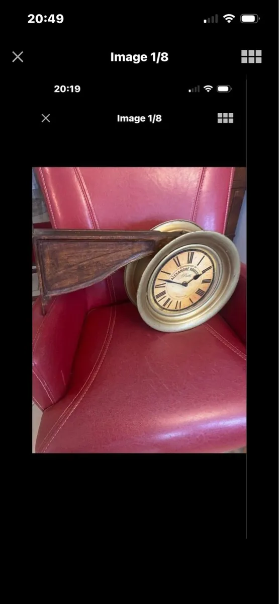 Brass Double Sided Wall Clock - Image 1
