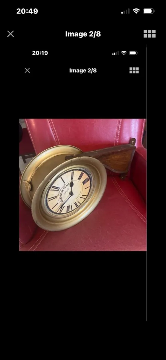 Brass Double Sided Wall Clock - Image 2