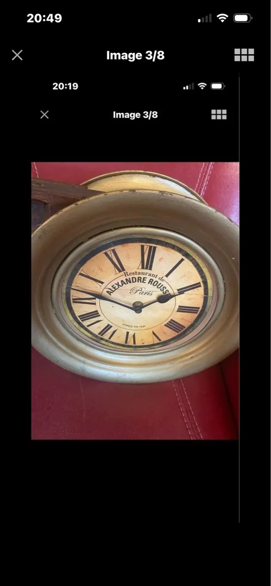 Brass Double Sided Wall Clock - Image 3