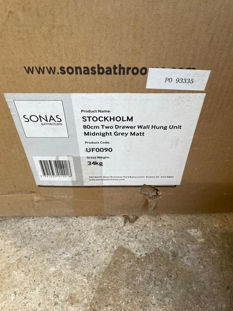 Somas Stockholm 800 2 drawer wall hung vanity - Image 3