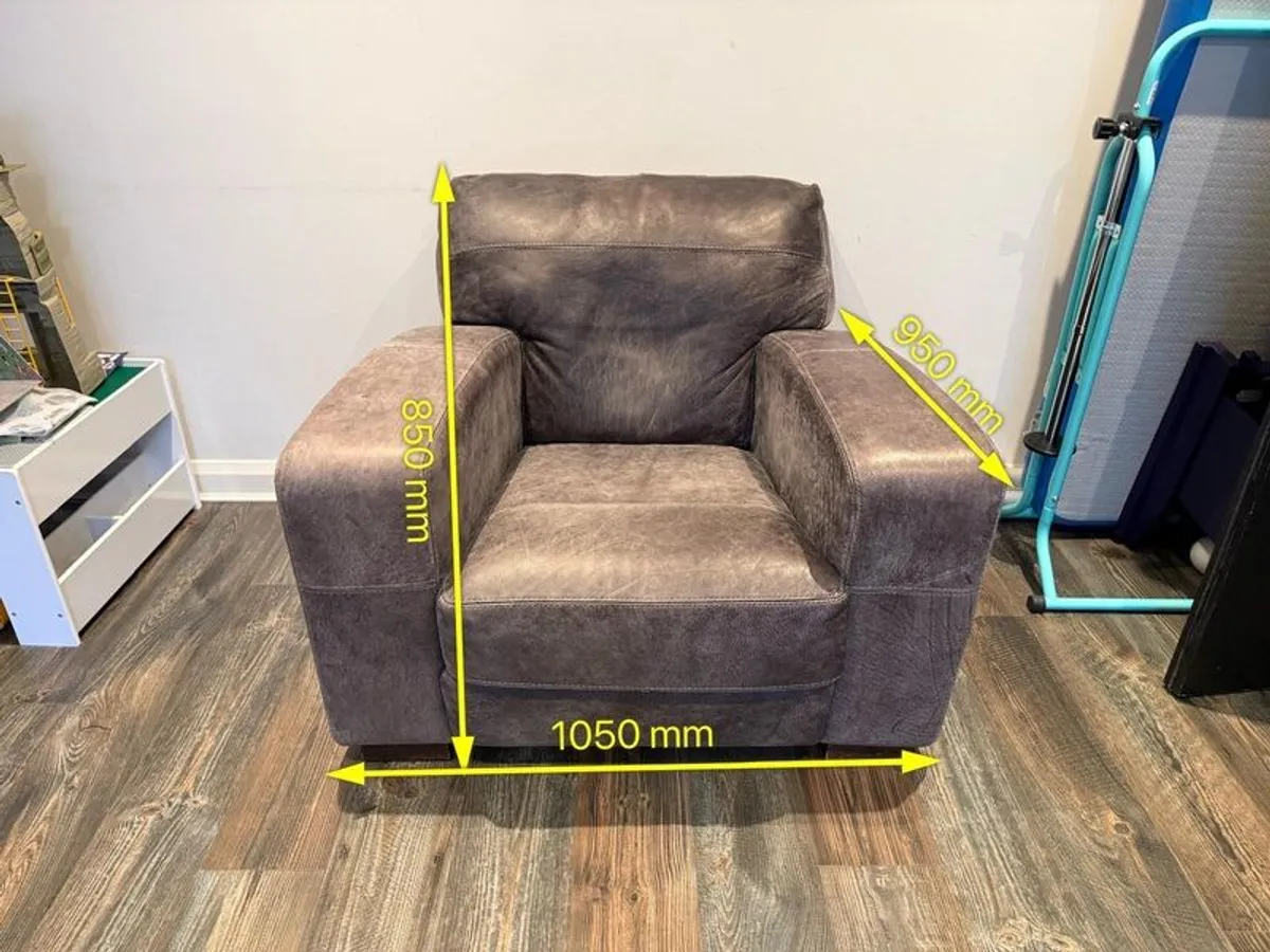 Armchair - Navy Leather - Image 4