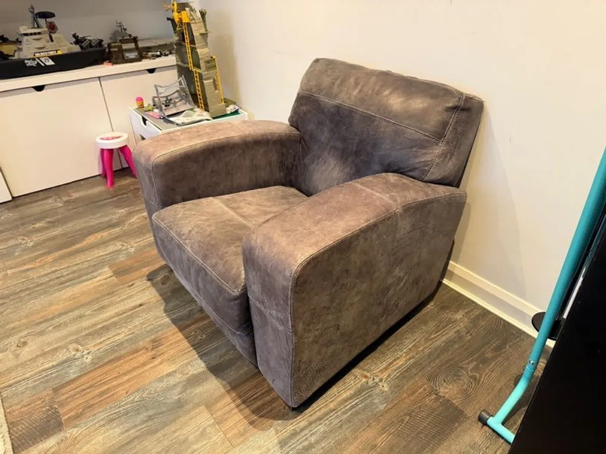 Armchair - Navy Leather - Image 3