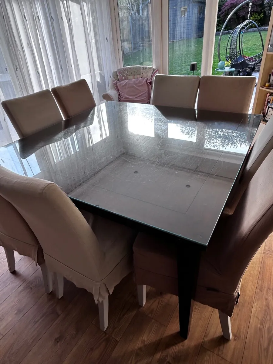 FREE 1.45m Square Table and 8 chairs - Image 1