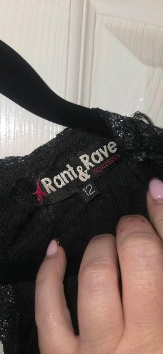 Rant & Rave Black Lace Wide Leg Jumpsuit S - Image 3