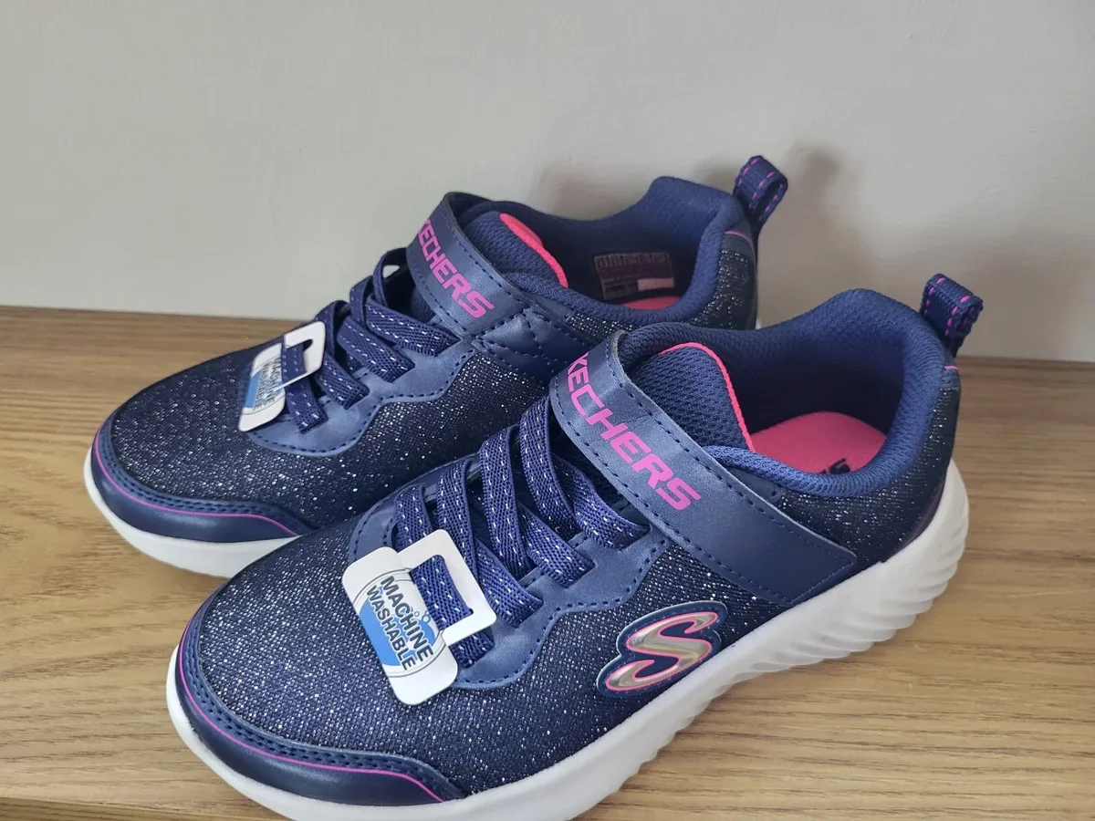 Navy & Pink Kids Sketchers (New) Size 12 - Image 4
