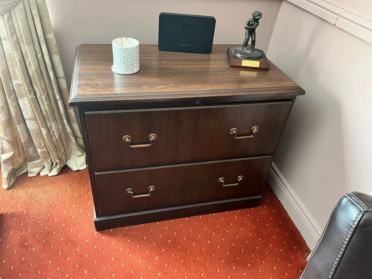 Dark wood Double Drawer Unit - Image 2