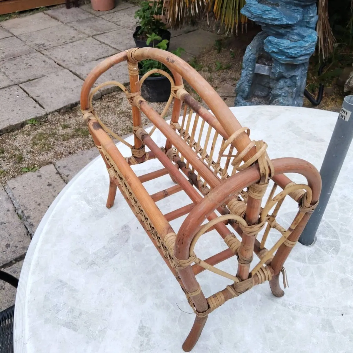 Vintage Bamboo Magazine Rack - Image 1