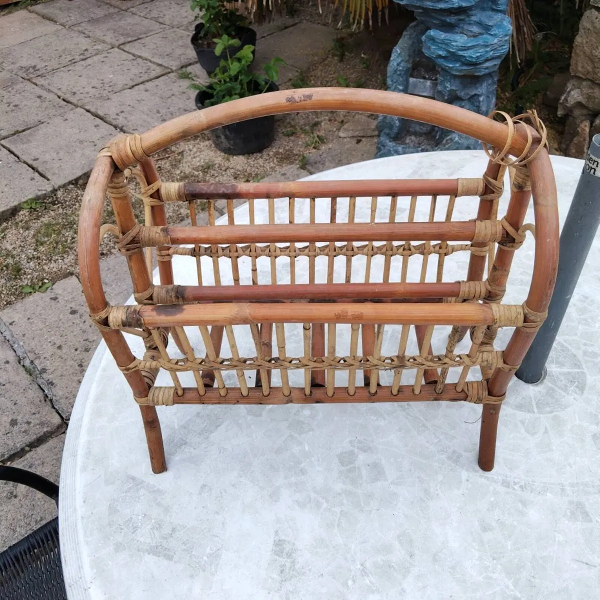 Vintage Bamboo Magazine Rack - Image 2