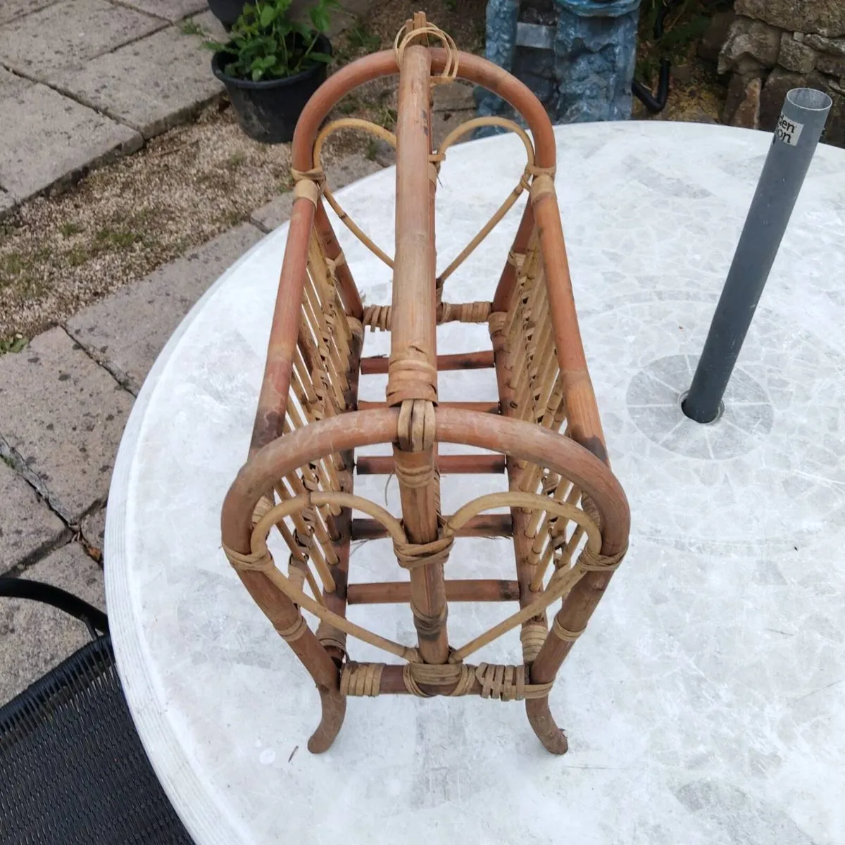 Vintage Bamboo Magazine Rack - Image 3