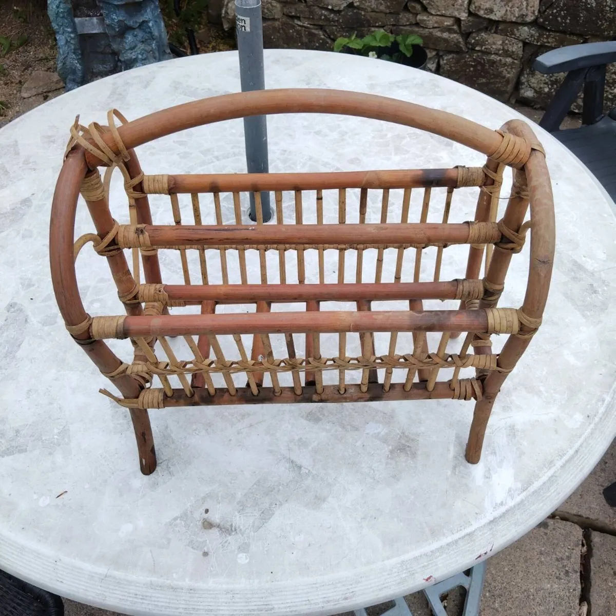 Vintage Bamboo Magazine Rack - Image 4