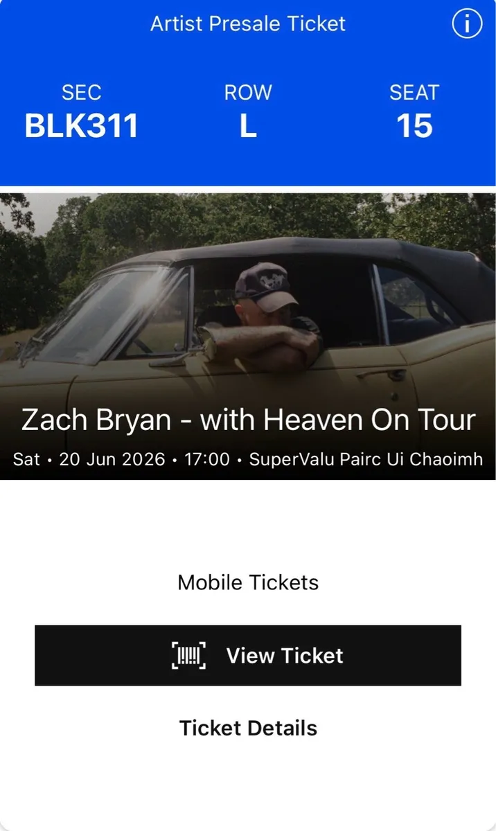 Zach Bryan 20th of June Cork - Image 1