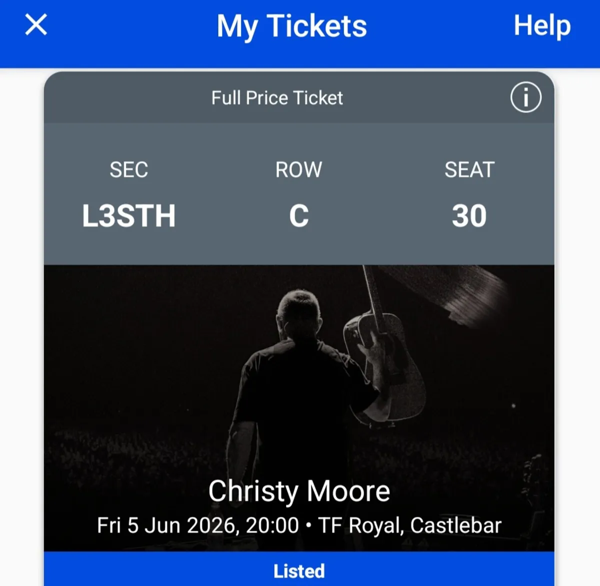 Christy Moore, TF Royal, Castlebar, June 5th - Image 1