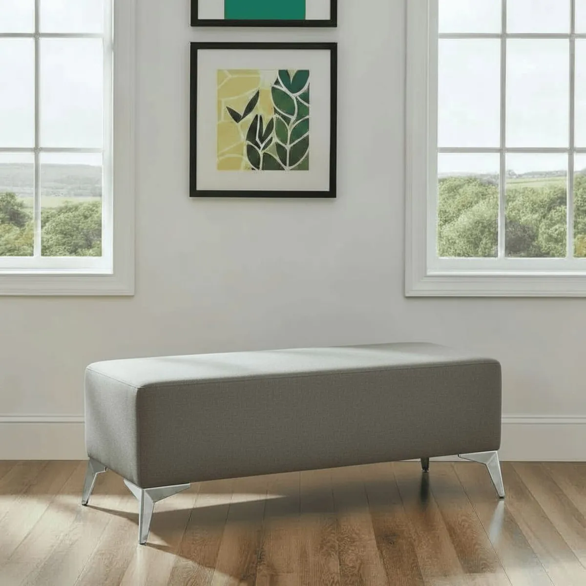 Velvet Bench with Gold Legs 120x40cm - Image 2
