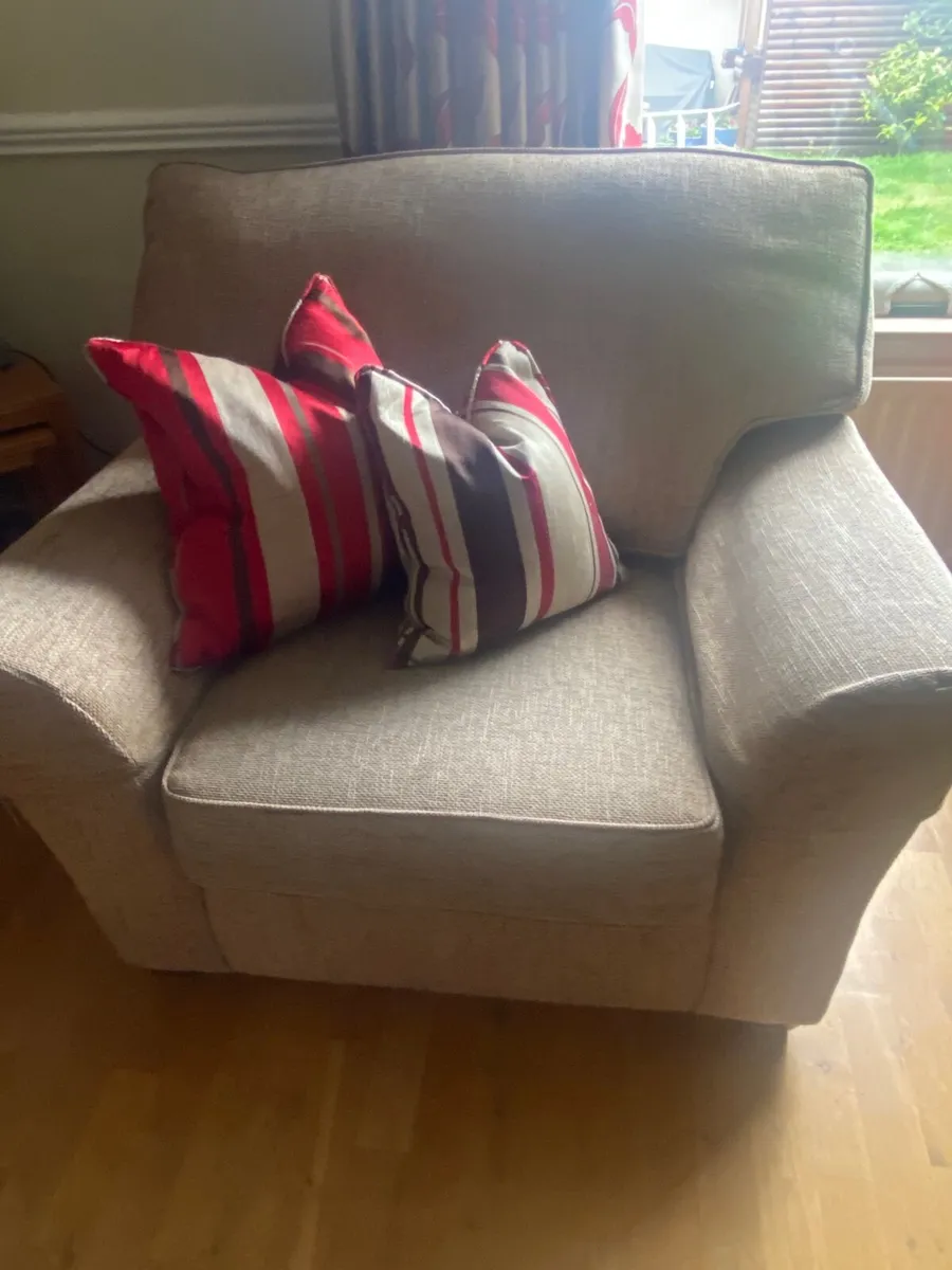 Couch, armchair & footstool - Image 3
