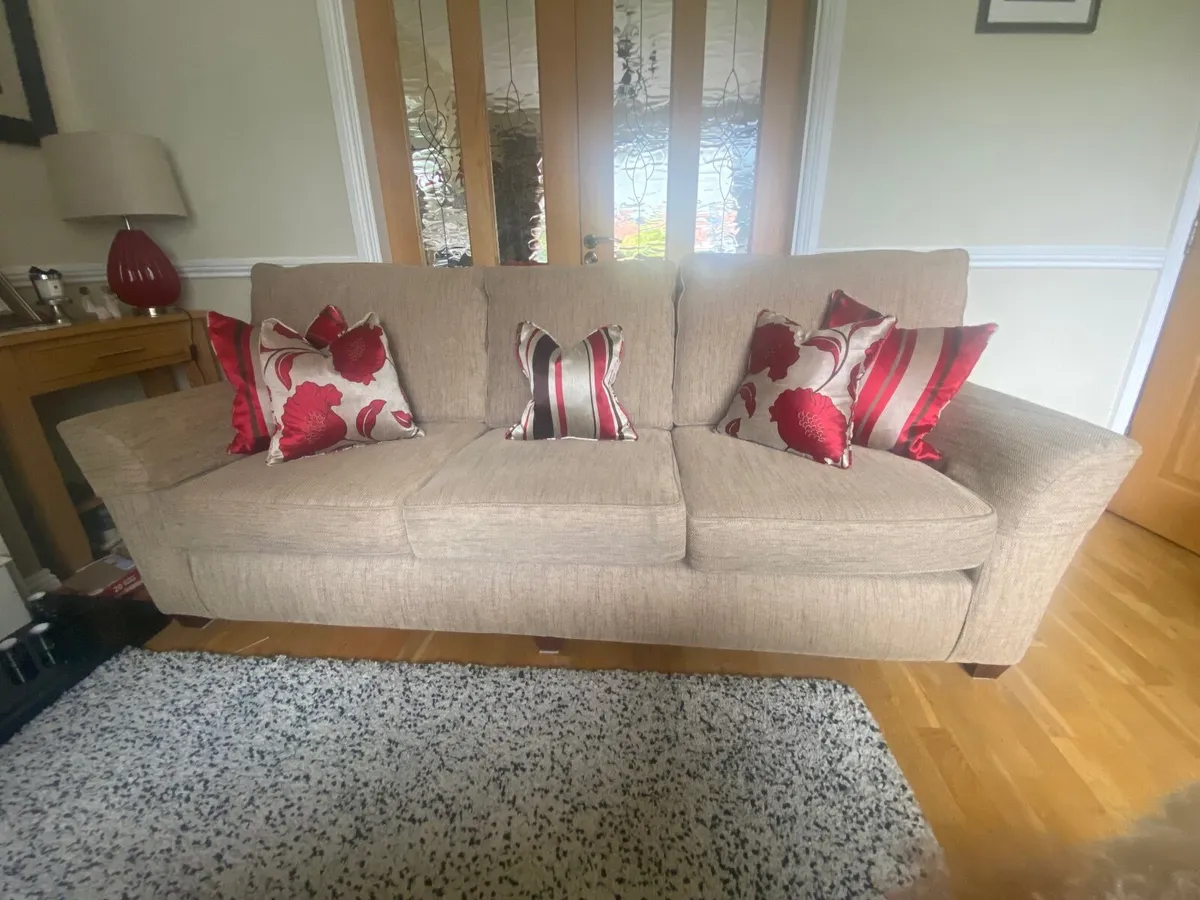 Couch, armchair & footstool - Image 1