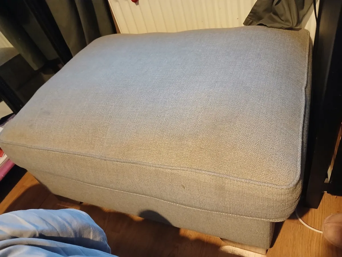Light grey footstool - Image 1