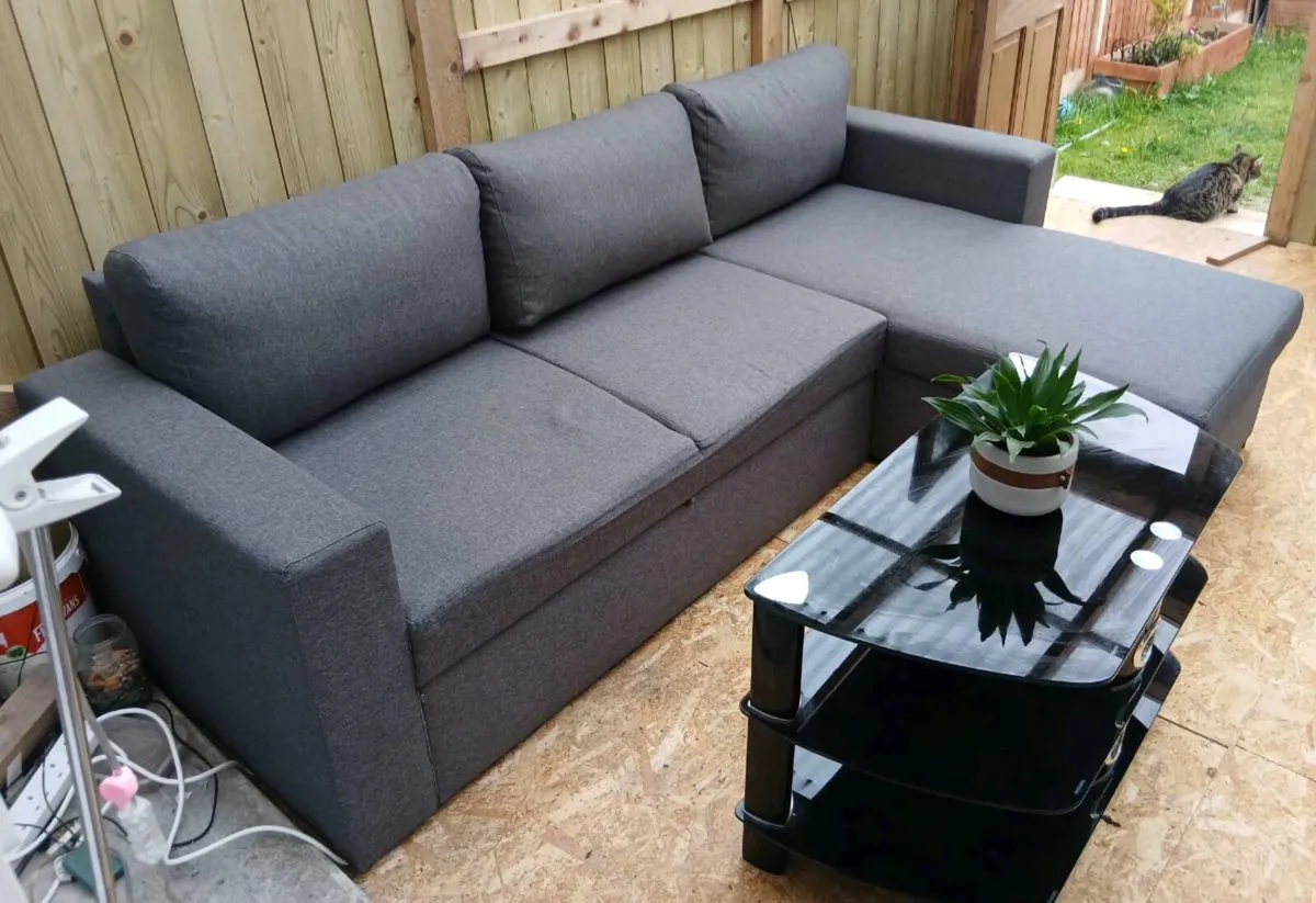 ​L-Shape Sofa Bed / Pull-Out Bed with Storage – On - Image 1