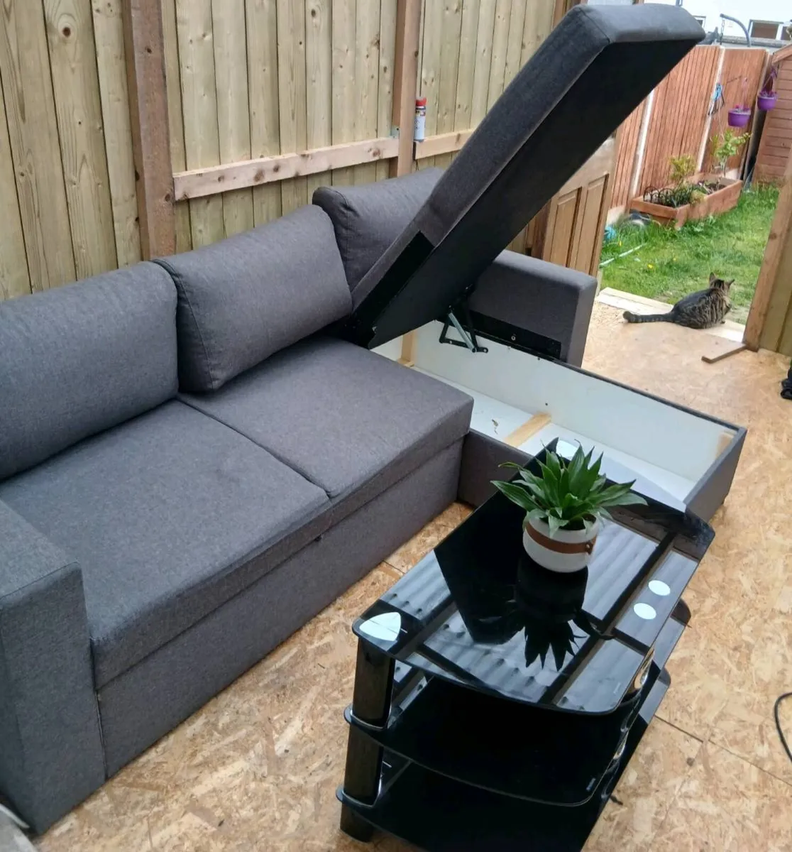 ​L-Shape Sofa Bed / Pull-Out Bed with Storage – On - Image 3