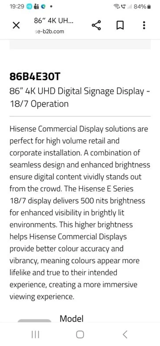 Hisense  86 inch 4K UHD digital  signage  display - Image 2