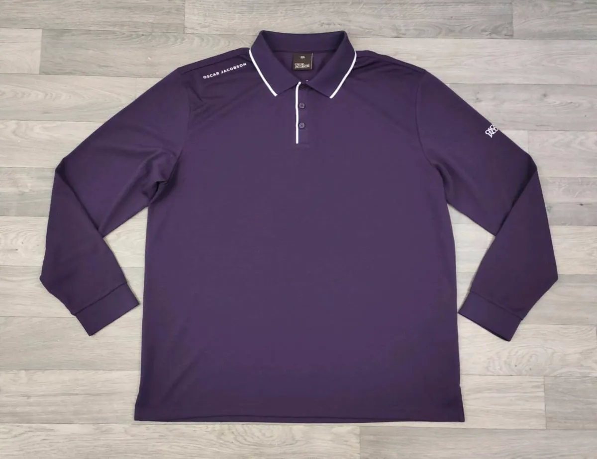 Oscar Jacobson L/S Golf Polo Shirt Mens XXL - Image 1