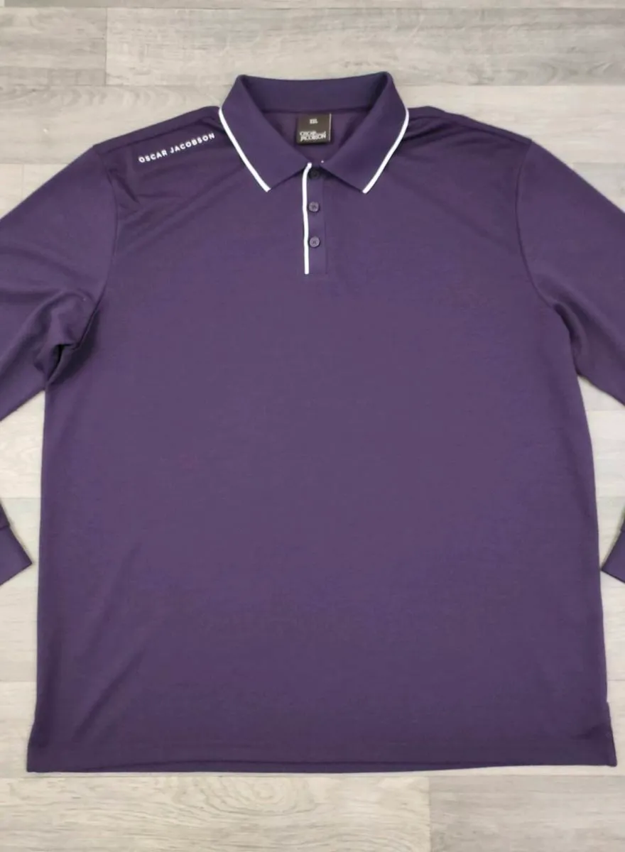 Oscar Jacobson L/S Golf Polo Shirt Mens XXL - Image 2