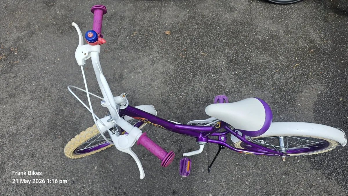 18” Girls Bike – Purple & White – Like New – €50 - Image 2