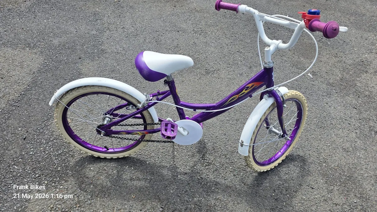 18” Girls Bike – Purple & White – Like New – €50 - Image 4