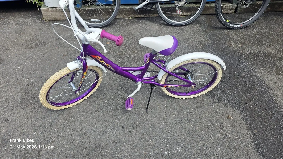 18” Girls Bike – Purple & White – Like New – €50 - Image 1