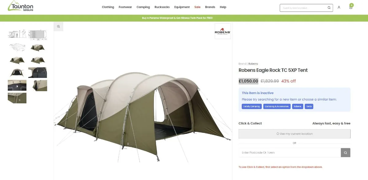 Robens Eagle Rock TC 5XP Tent Pollycotton - Image 1