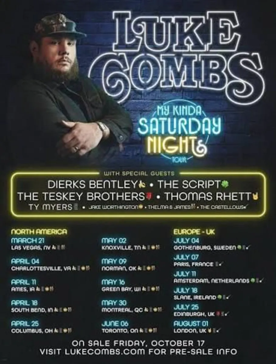 Luke Combs tickets Amsterdam