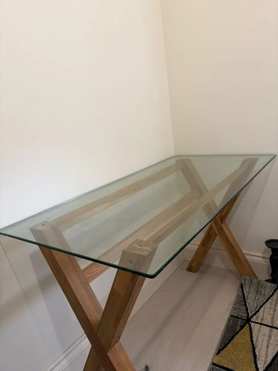 Glass Top Office Table 120x60cm - Image 1